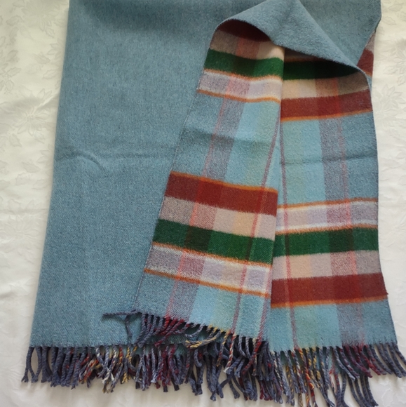 Chieftain Vintage British wool plaid woven blanket fringe